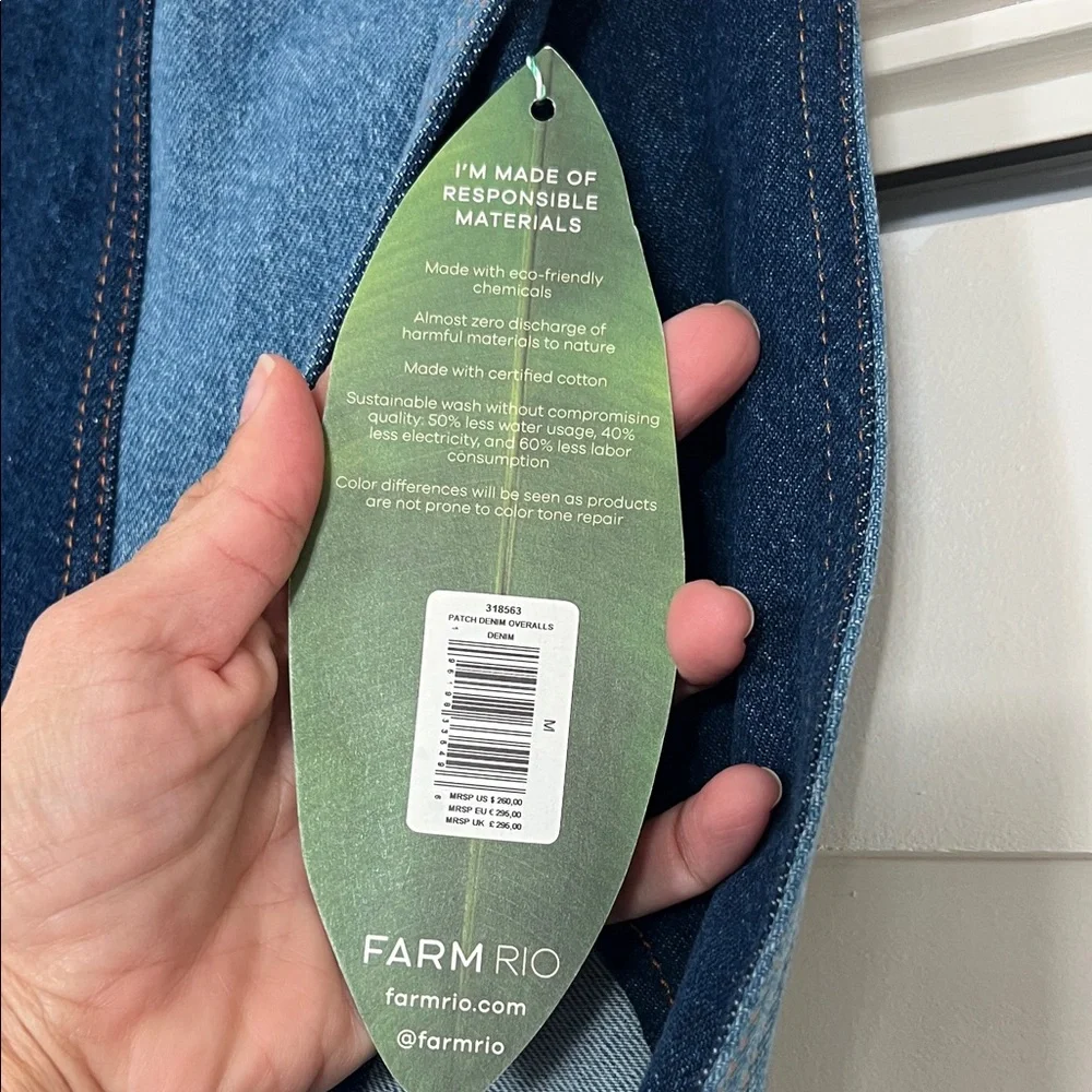 FARM Rio Two-Tone Blue Patchwork Denim Overalls - Picture 8 of 8